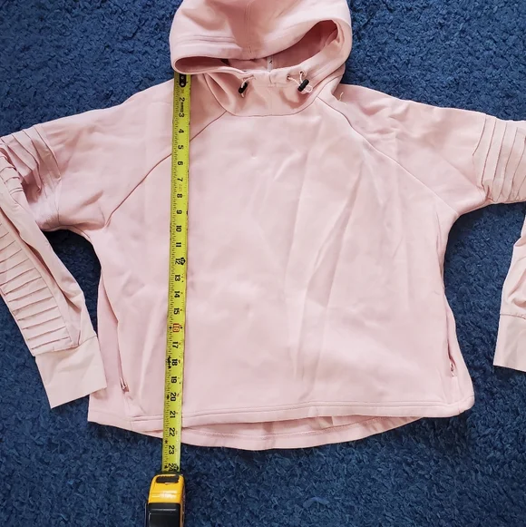 Puma Evostripe Womens Top Pink XL Pullover Hoodie Logo Sweatshirt Pockets - Picture 9 of 9